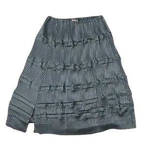 Babette Black Pleated Textured Skirt | Size Small | Made in USA